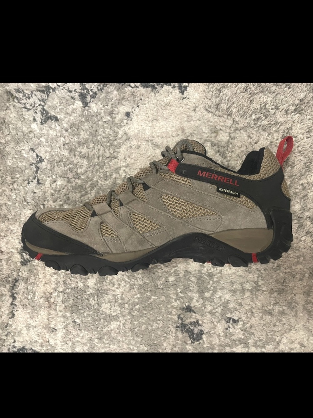 Merrell Men's Alverstone Hiking Trail Shoes Boulder Grey Size US 12 Waterproof